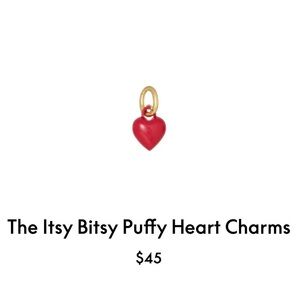 Roxanne Assoulin The Itsy Bitsy Puffy Heart Charm Red firm price